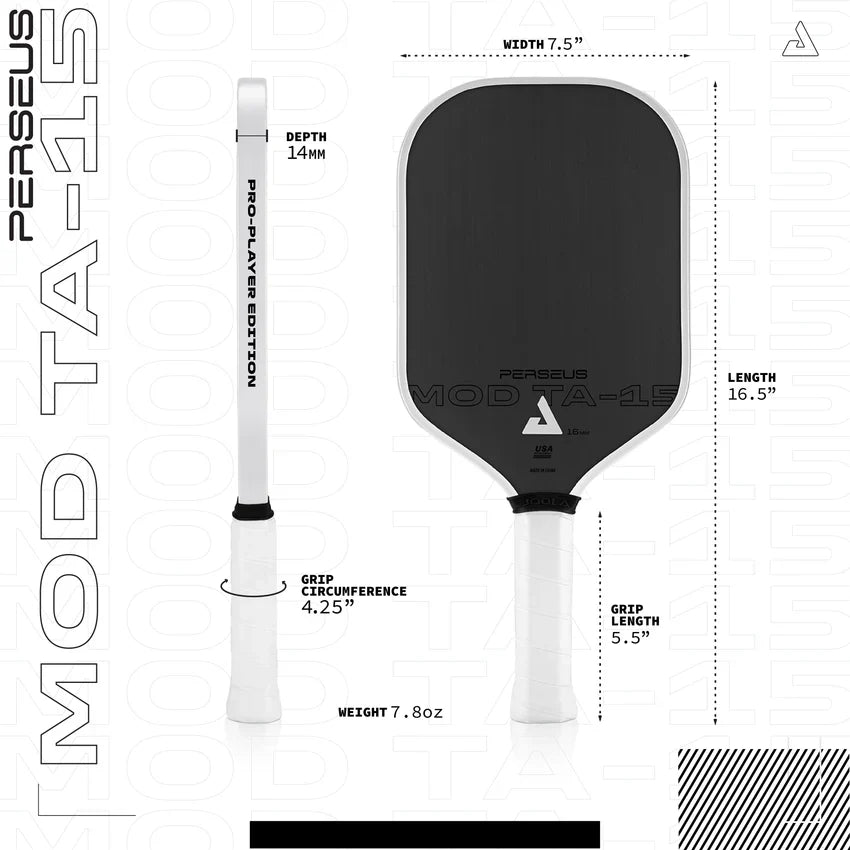 Perseus 14mm MOD TA-15 Pro Players Edition Pickleball Paddle