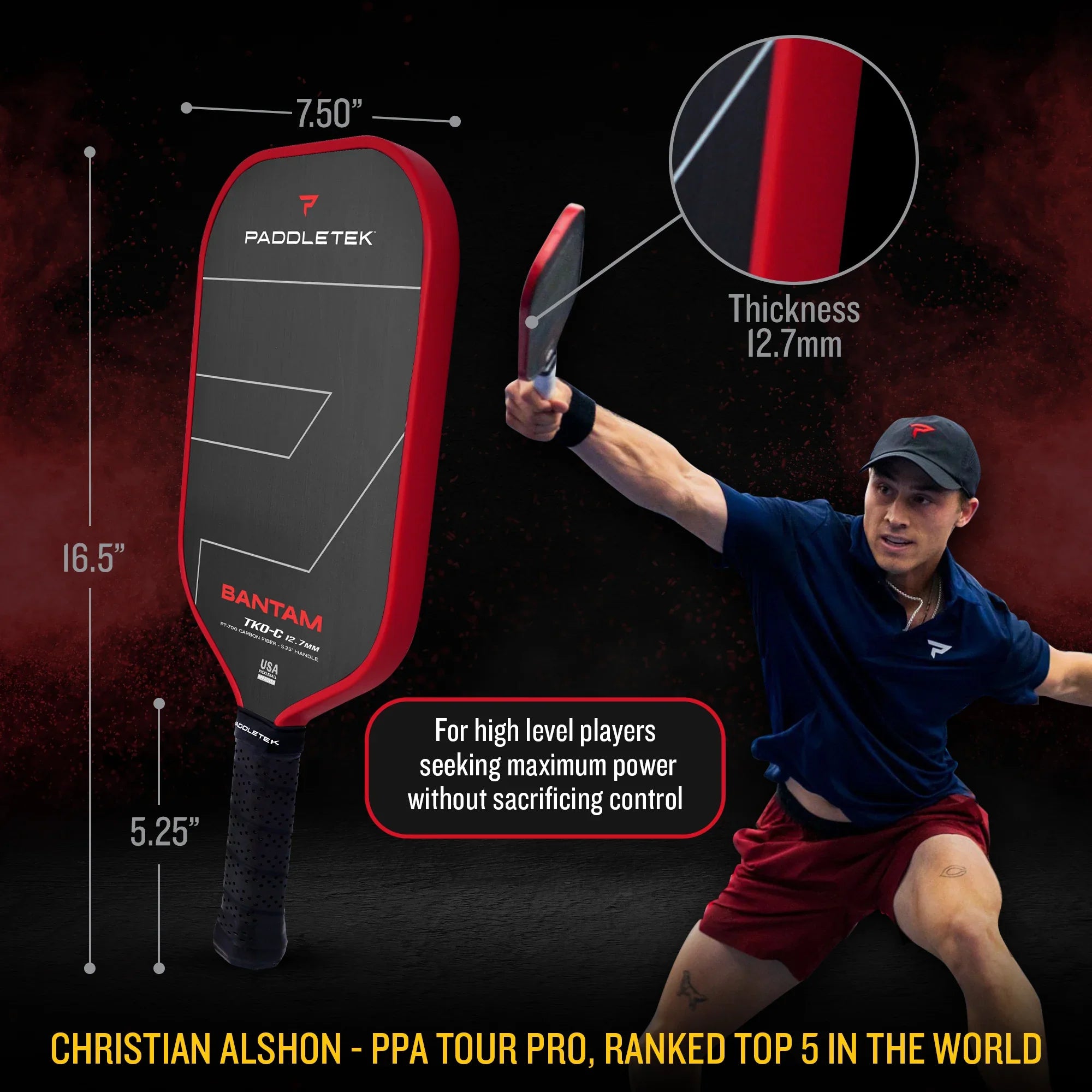 Bantam TKO-C 12.7 Pickleball Paddle