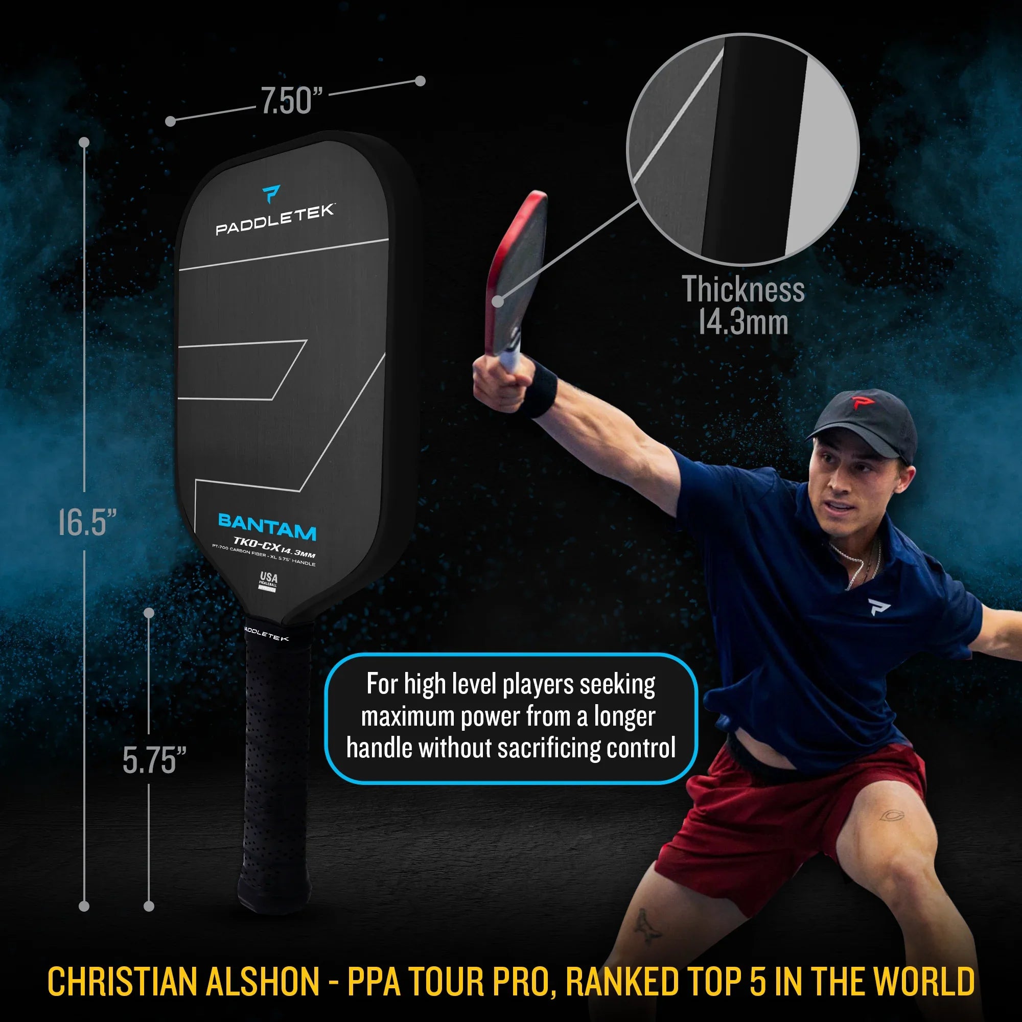 Bantam TKO-CX 14.3 Pickleball Paddle