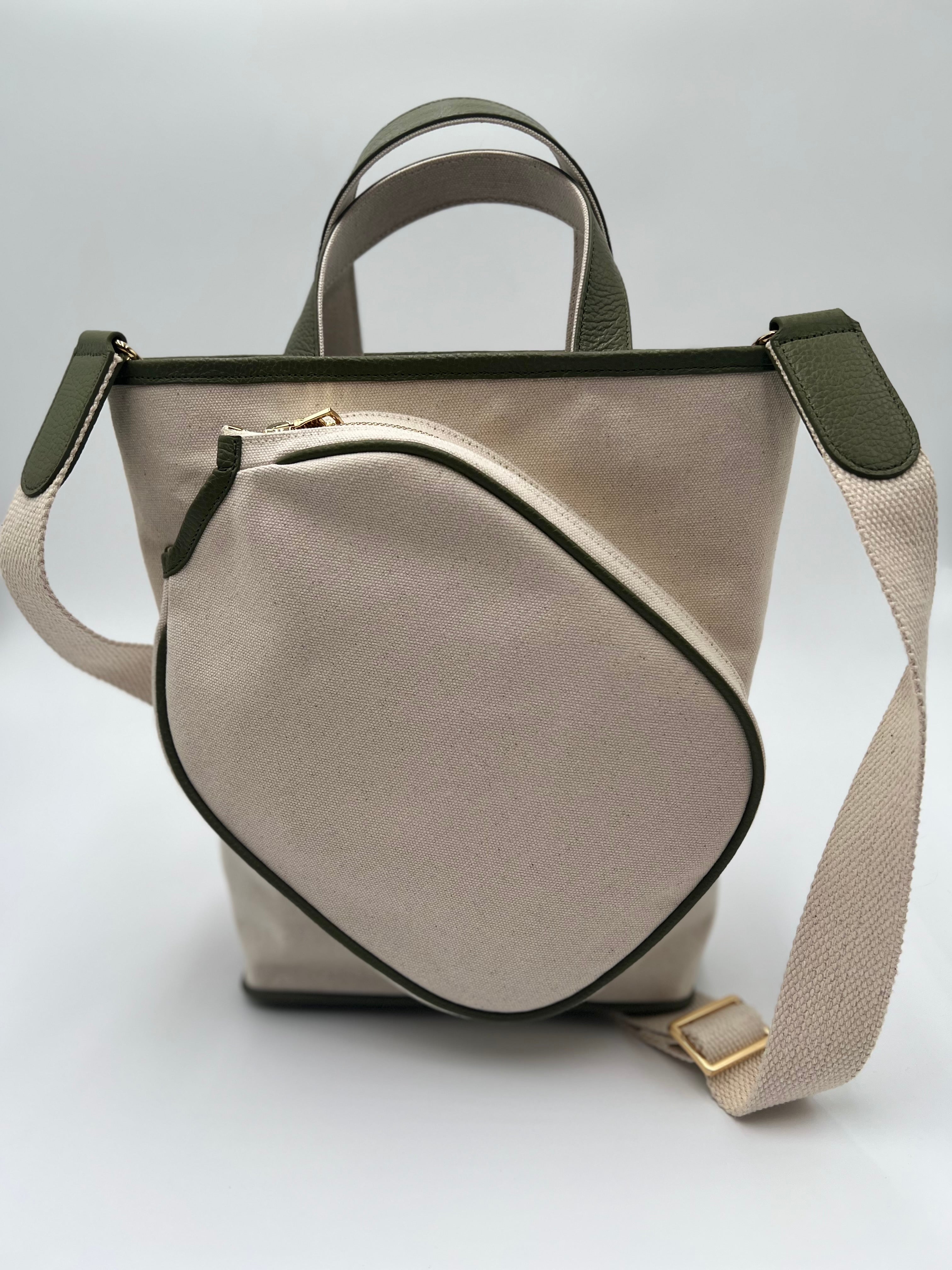 The Alexis Designer Pickleball Bag: Sage and Canvas